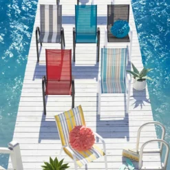 Outlet Hush Bower Store -Outlet Hush Bower Store stackable red sling patio chair 1