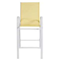 Outlet Hush Bower Store -Outlet Hush Bower Store stackable yellow sling patio barstool with white frame 1